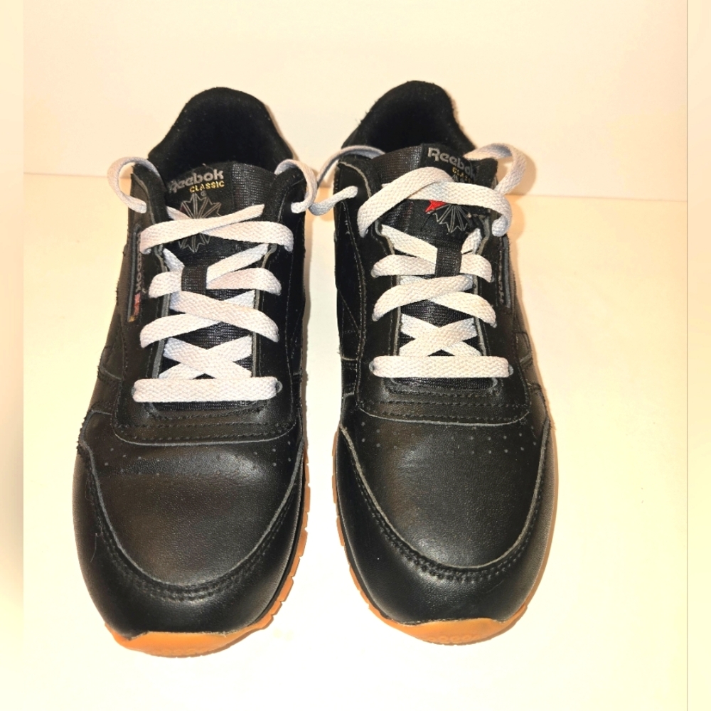 Reebok Classic Youth 3 Black Leather Sneakers